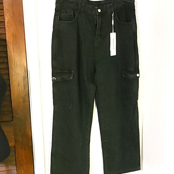 Mumubreal Black Cargo Jeans, Size XXL,  NWOT - Picture 1 of 10